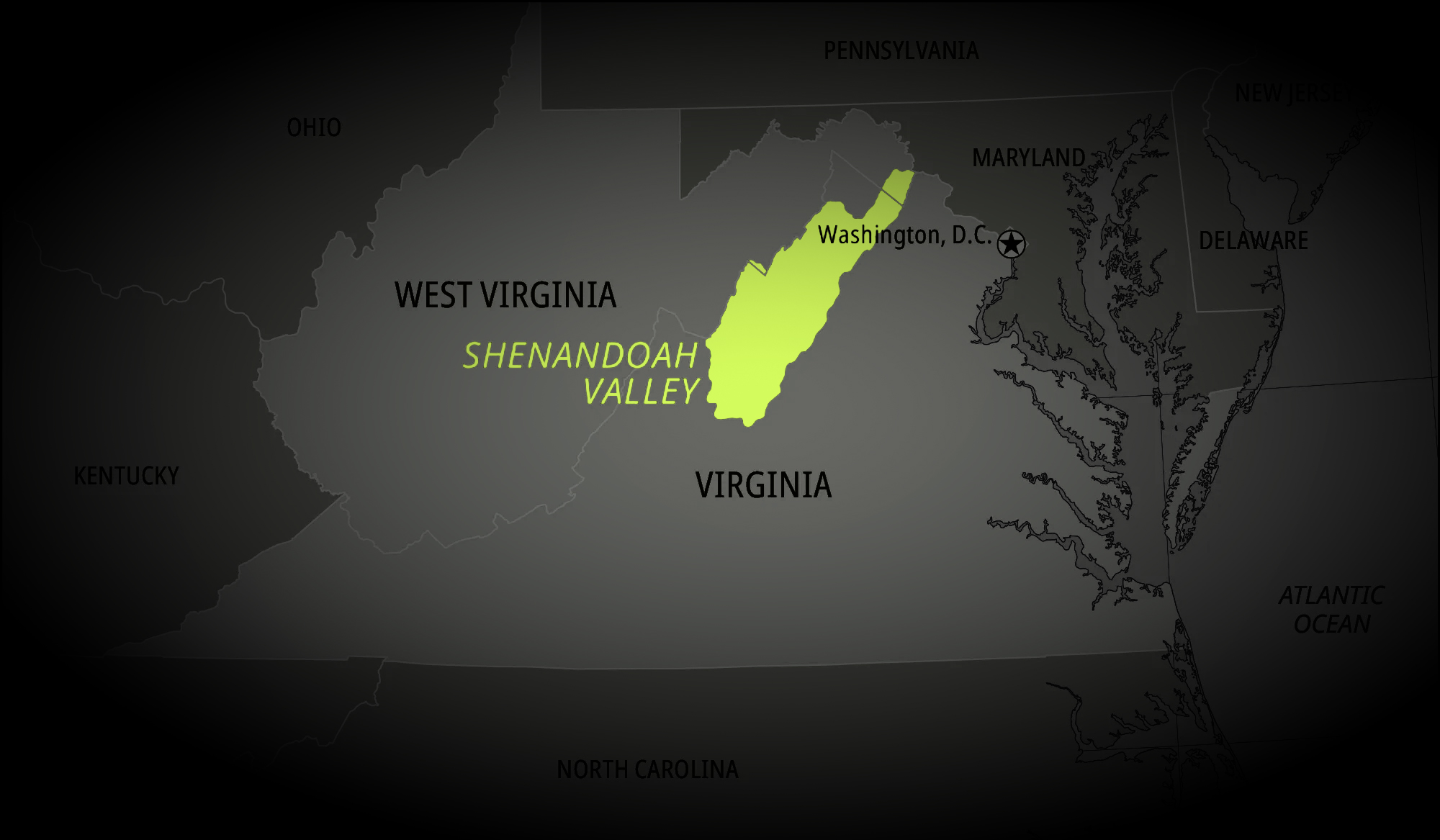 map of shenandoah region